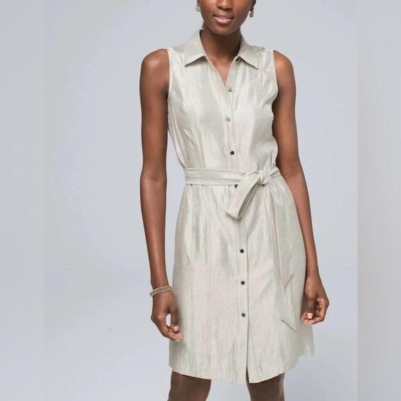 White House Black Market Dresses & Skirts - NWT WHBM Metallic Shirt Dress Sz 0